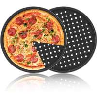 Wideny Home Restaurant Popular Bakeware Cake Mold Carbon Steel Nonstick Coating Pizza Pan 12 Inch Round Pizza Tray with Holes